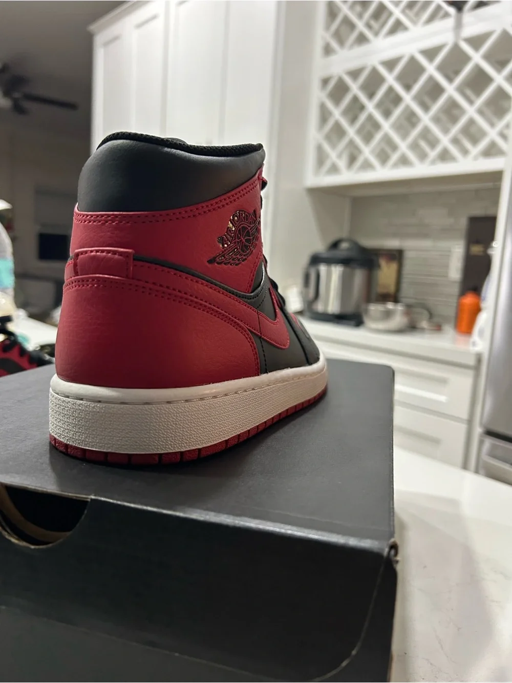 Nike Air Jordan 1 Mid Black and Red Sneakers